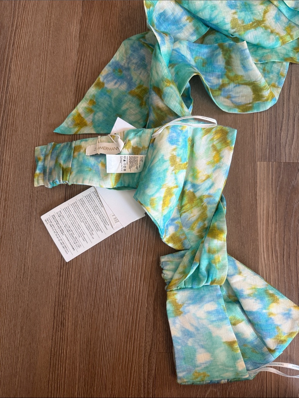 NWT Zimmermann High Tide Twist-Front Halter Top Silk Linen - 0 - Picture 10 of 12
